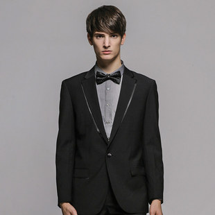  GXG正品 春装新款男士商务时尚黑色修身绅士风休闲西服#99113016