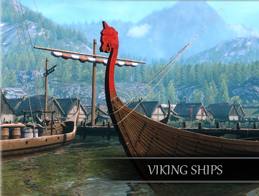 edieval Viking Ships维京海盗船模型5个 资源包