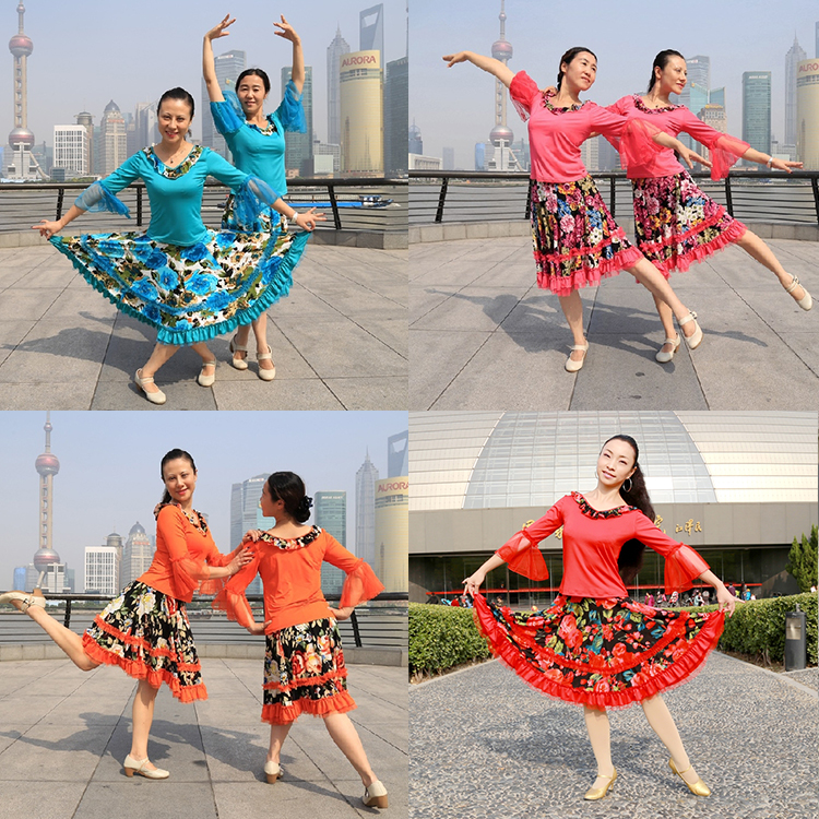 杨艺广场舞 応子 紫蝶 兰草莞儿广场舞服装新款套装66012 86005