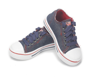  儿童小童蜘蛛侠印花系带松紧两用运动牛仔帆布鞋可爱动漫鞋特价