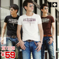 2012夏季新款韩版男装 字母印花百搭T 男士短袖T恤新品12TX77热卖