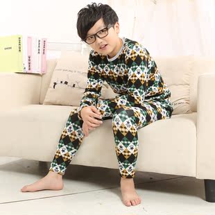 纯棉 韩版 <em>男童睡衣</em>儿童保暖内衣儿童<em>棉衣</em>大童