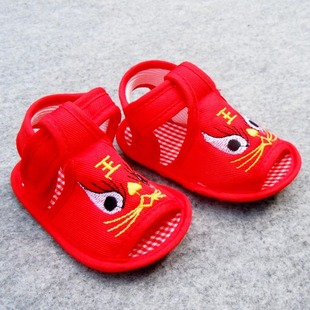  唐人堂 虎头布鞋 传统手工婴儿学布鞋软底鞋虎头鞋配唐装布鞋红色