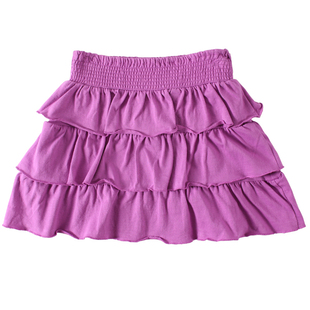 新款女儿童夏装半裙 紫色短裙 两层蛋糕裙
