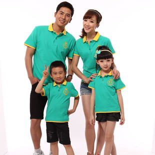  出游必备大码亲子装夏装全家装款父女装姐弟装短袖T恤812蓝