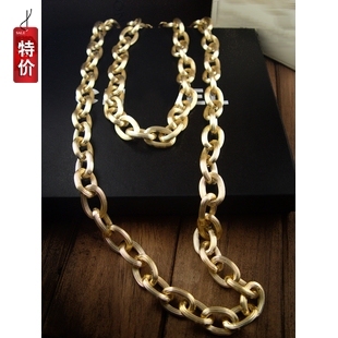  HM1欧美风锁链夸张街舞夜店金色不褪色男女长短款项链颈链毛衣链