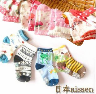 冲双冠！Nissen婴儿纯棉袜子 宝宝儿童防滑地板袜 1-3岁 4双10元