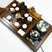 特价 新品上架 四合一电磁炉 高档鸡翅木整套茶具套餐 实木茶盘