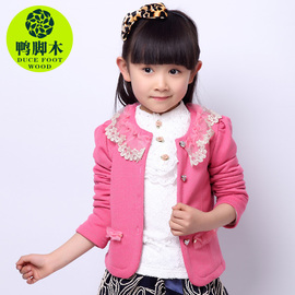 童装春装2014新款<em>女童</em>牛仔外套中大童<em>开衫外</em>