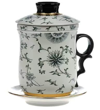 包郵正品壹園茶具富貴金蓮四件杯陶瓷過濾茶杯高檔禮品杯在類目 餐飲具, 茶具, 茶杯中 - 來自Buy2taobao.com提供專業的淘寶代購服務
