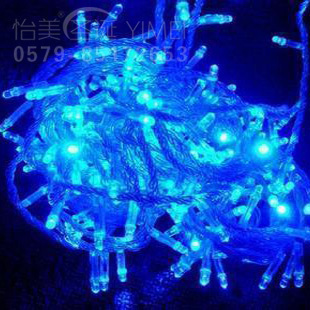  怡美圣诞装饰品 9米蓝色LED灯 圣诞彩灯 闪灯 圣诞树灯串 带尾插
