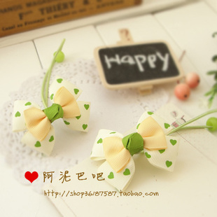  小囡手工 儿童发饰 少女饰品 蝴蝶结发圈 发绳韩国