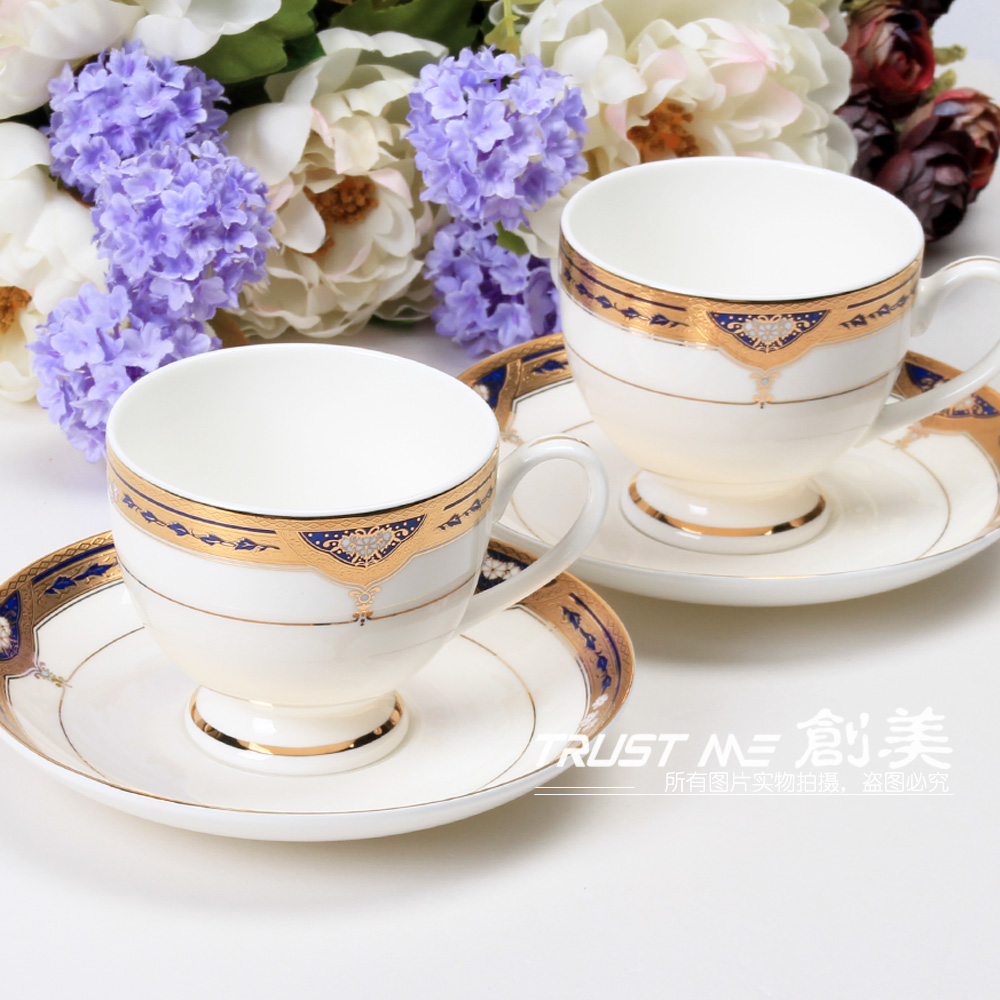 海德堡 2杯2碟礼盒套装 欧式骨瓷咖啡杯情人节情侣对杯结婚礼物 海德堡 2杯2碟礼盒套装 欧式骨瓷咖啡杯情人节情侣对杯结婚礼物