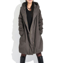 西子丽雪 2011秋冬大码新款 女装 连帽棉袄/棉服长款加厚棉衣外套