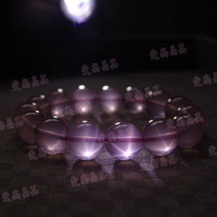  【大珠到货〗顶级天然星光粉水晶手链10.12.13mm女款马岛正品粉晶