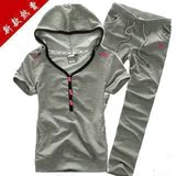 包邮 正品耐克韩版女装纯棉夏季短袖运动服套装 女 短袖运动套装