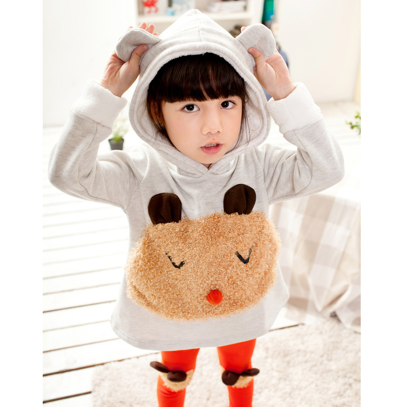 童装女童套装冬装 可爱大熊猫儿童卫衣 宝宝加