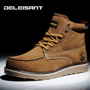  冬季休闲保暖男士棉鞋男潮流真皮低筒男靴短靴男雪地靴清仓马丁靴