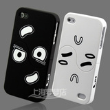 iphone4s手机壳潮 新款磨砂手机套 表情撞色拼接 苹果4保护套配件