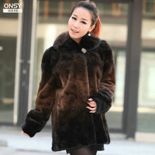 2011新款 女中长款拼貂貂皮大衣皮草外套 加大码 正品保证