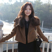 包邮 2012 new spring Korean version of a short section of woolen sub coat cultivating long sleeves big lapels khaki female