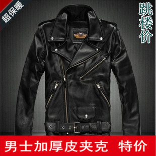  冬装棉外套皮夹克PU男式短款修身翻领美国哈雷摩托机车服摇滚皮衣