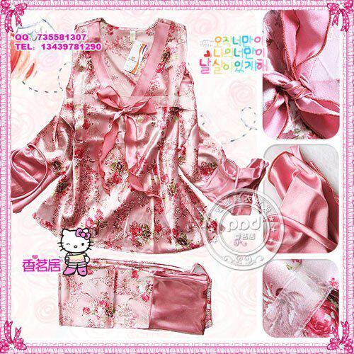 【新年礼物】&hearts;韩版古典宫廷玫瑰丝绸睡衣 家居服 礼品