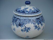 青花缠枝带盖罐/古董古玩古瓷器老瓷器收藏