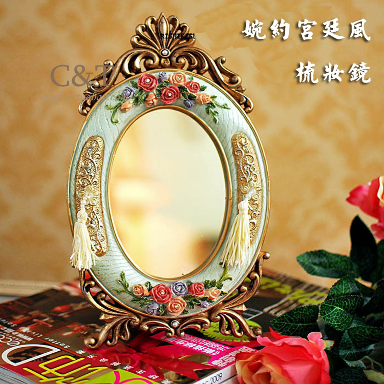 European style Retro Resin Mirror Wind court Mirror Resin ornaments Make-up mirror rose relief Desktop Mirrorin the Family/Personal Cleaning Tools , Sanitary appliances/Bathroom accessories , Non-portable with a mirror , Mirror cabinet/Mirror category - from Buy2taobao.com to provide professional Taobao agent buy service