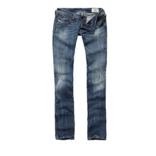【银泰百货】Diesel/迪赛 专柜正品深蓝色做旧<span class=H>破洞</span>女士直筒牛仔裤