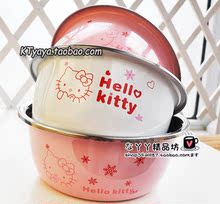 HelloKitty餐盘三件套装/韩式不锈钢餐具 不锈钢水盆 三只装