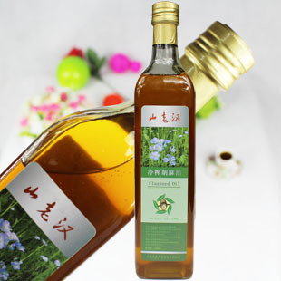  亚麻籽油 山老汉冷榨胡麻油/亚麻油 孕产妇月子油 750ml/瓶