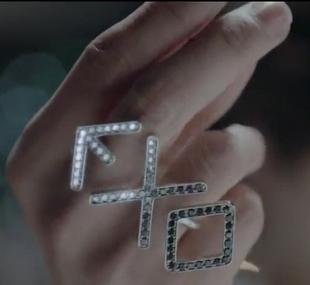  爆款EXO-M EXO-K 鹿晗 吴凡 KAI 同款钛钢全镶钻戒指 送饰品盒