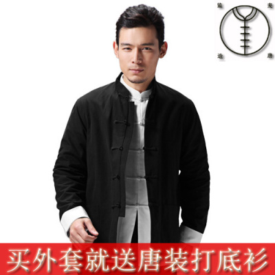 <em>中国风</em>纯棉<em>男士</em>唐装男长袖<em>外套</em>中式春秋古装汉
