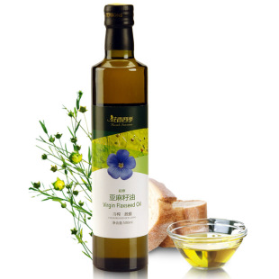  花香四季纯天然物理冷榨脱蜡亚麻籽油 500ml包邮