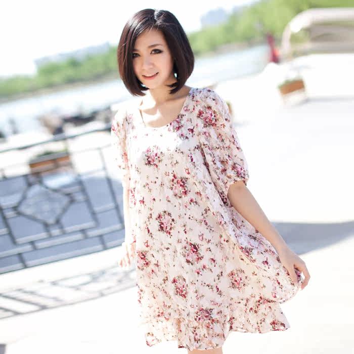 孕妇装  2012韩版碎花妖娆夏季孕妇裙 孕妇连衣裙 夏装新款 促销