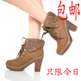 包邮！2012春秋新品 粗跟短靴子高跟鞋马丁靴高跟女鞋子