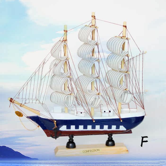 手工木制工艺品/商务礼品/工艺船/24CM帆船模型 6824F