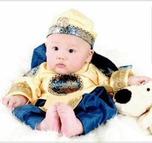 儿童唐装 喜庆中国娃宝宝满月服 百天套装 拜观