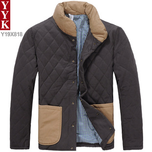  秋冬装YYK男装休闲直筒男士棉衣韩版拼接棉服立领保暖外套潮