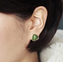 1356 Vivienne'S 韩国进口正品 简约甜美主义三角形复古耳钉耳环