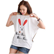 慈颜 韩版2013夏孕妇装卡通中长款圆领蝙蝠袖T恤孕妇上衣
