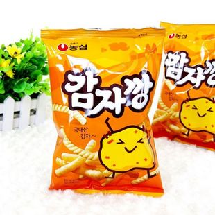  限区包邮韩国进口零食韩式风味 农心烤肉味土豆条马铃薯条膨化50g