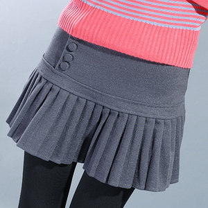 <em>2010秋冬</em>经典流行韩版时尚百褶侧扣呢料短裙