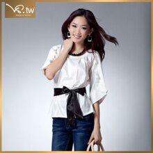 2010秋VS.tw遇见台湾韩版喇叭袖中袖女衬衫衬衣上衣3013