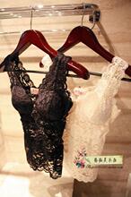 甜美性感全蕾丝透视深V领内搭弹性打底衫 无袖小背心 女装上衣