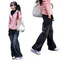 2010春装实拍新款满包邮韩版女裤子休闲长裤百搭牛仔裤阔脚裤