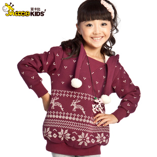  亚卡比童装女童秋冬装韩版儿童外套中大童加厚休闲运动卫衣