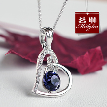 茗琳正品 新娘紫水晶爱的承诺心型项链 项链 礼物