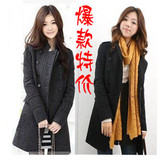 2012春装新款女装羊毛呢大衣中长款尼大衣韩版毛呢外套大码秋冬装